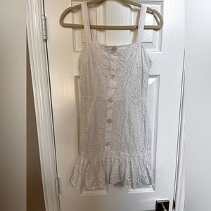 Alexis for target collab white eyelet ruffle hem mini dress